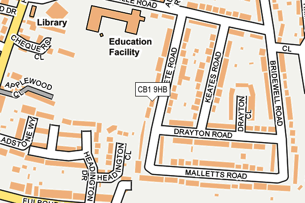 CB1 9HB map - OS OpenMap – Local (Ordnance Survey) CB1 9HB map - OS OpenMap – Local (Ordnance Survey)