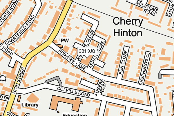 CB1 9JQ map - OS OpenMap – Local (Ordnance Survey) CB1 9JQ map - OS OpenMap – Local (Ordnance Survey)