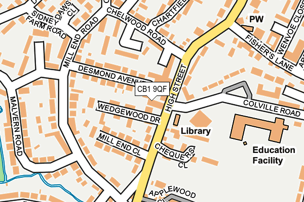 CB1 9QF map - OS OpenMap – Local (Ordnance Survey) CB1 9QF map - OS OpenMap – Local (Ordnance Survey)