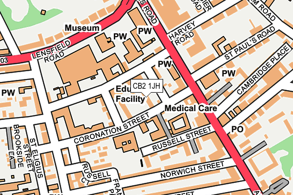 CB2 1JH map - OS OpenMap – Local (Ordnance Survey) CB2 1JH map - OS OpenMap – Local (Ordnance Survey)