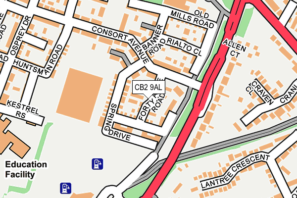 CB2 9AL map - OS OpenMap – Local (Ordnance Survey) CB2 9AL map - OS OpenMap – Local (Ordnance Survey)