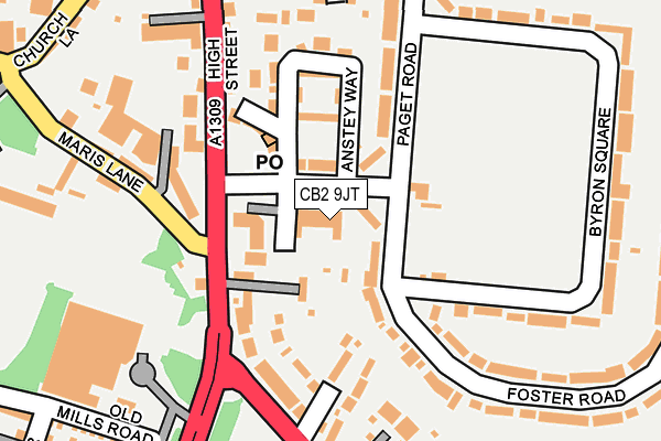 CB2 9JT map - OS OpenMap – Local (Ordnance Survey) CB2 9JT map - OS OpenMap – Local (Ordnance Survey)