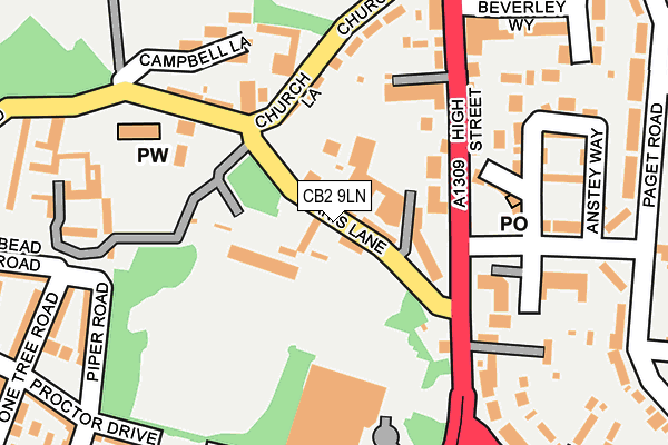 CB2 9LN map - OS OpenMap – Local (Ordnance Survey) CB2 9LN map - OS OpenMap – Local (Ordnance Survey)