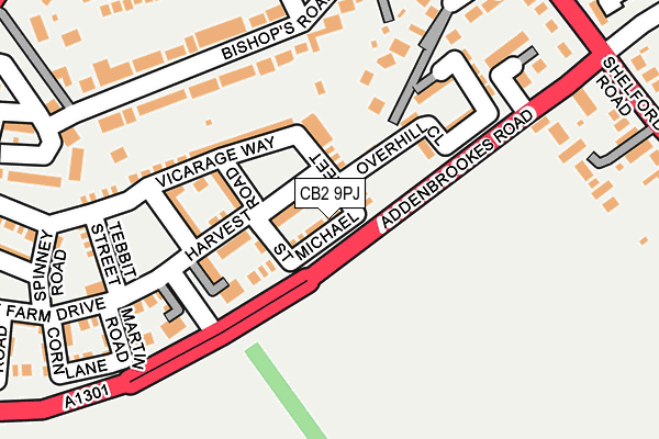 CB2 9PJ map - OS OpenMap – Local (Ordnance Survey) CB2 9PJ map - OS OpenMap – Local (Ordnance Survey)