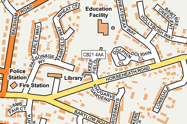 CB21 4AA map - OS OpenMap – Local (Ordnance Survey) CB21 4AA map - OS OpenMap – Local (Ordnance Survey)