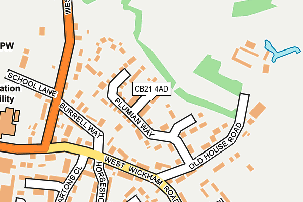 CB21 4AD map - OS OpenMap – Local (Ordnance Survey) CB21 4AD map - OS OpenMap – Local (Ordnance Survey)