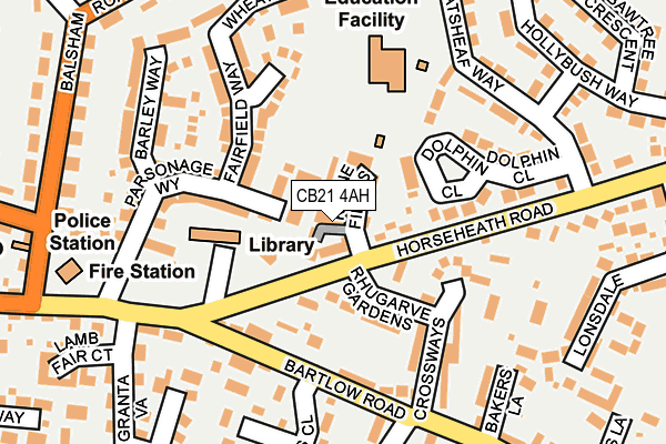 CB21 4AH map - OS OpenMap – Local (Ordnance Survey) CB21 4AH map - OS OpenMap – Local (Ordnance Survey)
