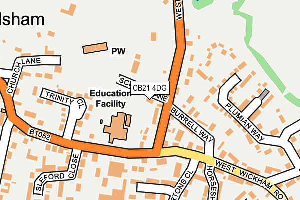 CB21 4DG map - OS OpenMap – Local (Ordnance Survey) CB21 4DG map - OS OpenMap – Local (Ordnance Survey)
