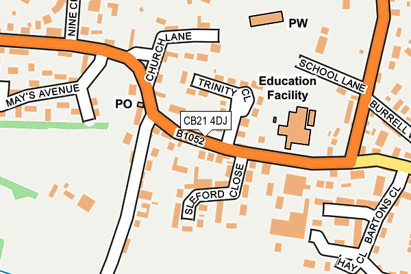 CB21 4DJ map - OS OpenMap – Local (Ordnance Survey) CB21 4DJ map - OS OpenMap – Local (Ordnance Survey)
