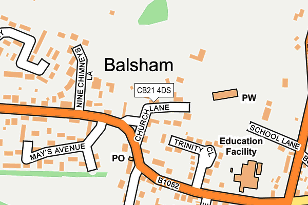 CB21 4DS map - OS OpenMap – Local (Ordnance Survey) CB21 4DS map - OS OpenMap – Local (Ordnance Survey)