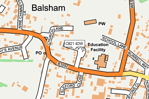 CB21 4DW map - OS OpenMap – Local (Ordnance Survey) CB21 4DW map - OS OpenMap – Local (Ordnance Survey)