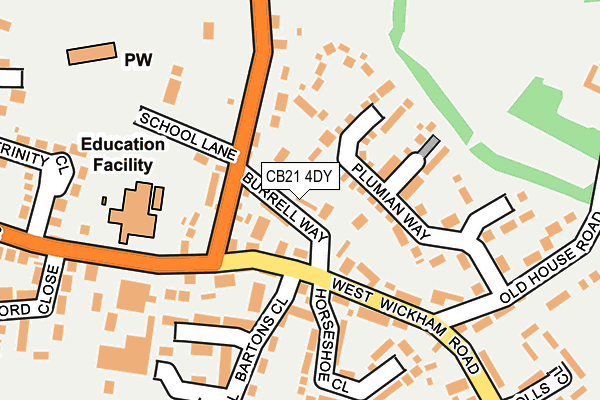 CB21 4DY map - OS OpenMap – Local (Ordnance Survey) CB21 4DY map - OS OpenMap – Local (Ordnance Survey)