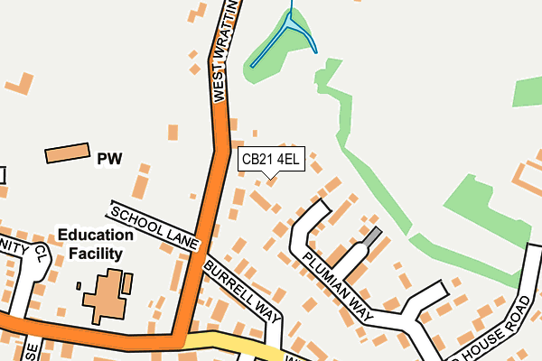 CB21 4EL map - OS OpenMap – Local (Ordnance Survey) CB21 4EL map - OS OpenMap – Local (Ordnance Survey)