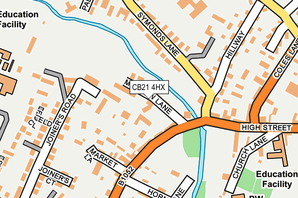 CB21 4HX map - OS OpenMap – Local (Ordnance Survey) CB21 4HX map - OS OpenMap – Local (Ordnance Survey)