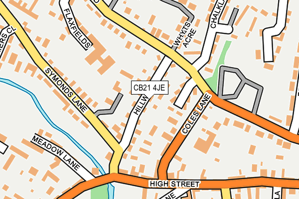 CB21 4JE map - OS OpenMap – Local (Ordnance Survey) CB21 4JE map - OS OpenMap – Local (Ordnance Survey)