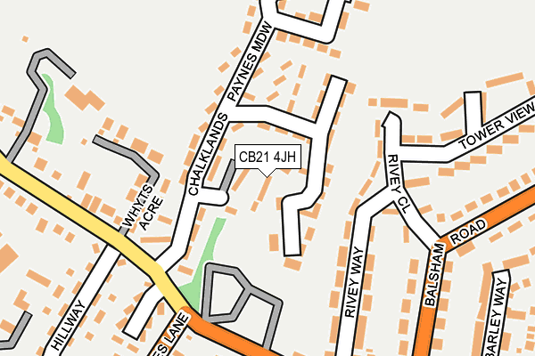 CB21 4JH map - OS OpenMap – Local (Ordnance Survey) CB21 4JH map - OS OpenMap – Local (Ordnance Survey)