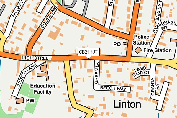 CB21 4JT map - OS OpenMap – Local (Ordnance Survey)