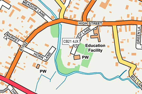 CB21 4JX map - OS OpenMap – Local (Ordnance Survey) CB21 4JX map - OS OpenMap – Local (Ordnance Survey)