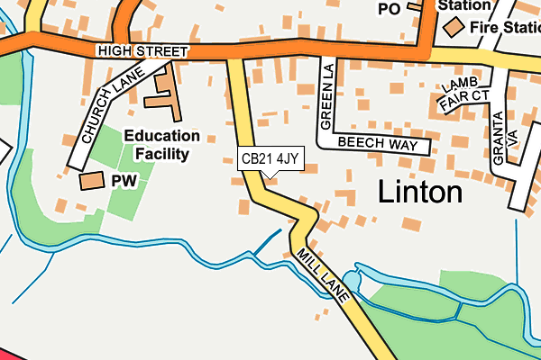 CB21 4JY map - OS OpenMap – Local (Ordnance Survey) CB21 4JY map - OS OpenMap – Local (Ordnance Survey)