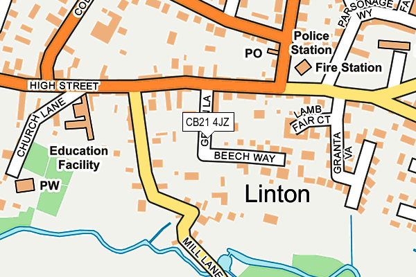 CB21 4JZ map - OS OpenMap – Local (Ordnance Survey) CB21 4JZ map - OS OpenMap – Local (Ordnance Survey)