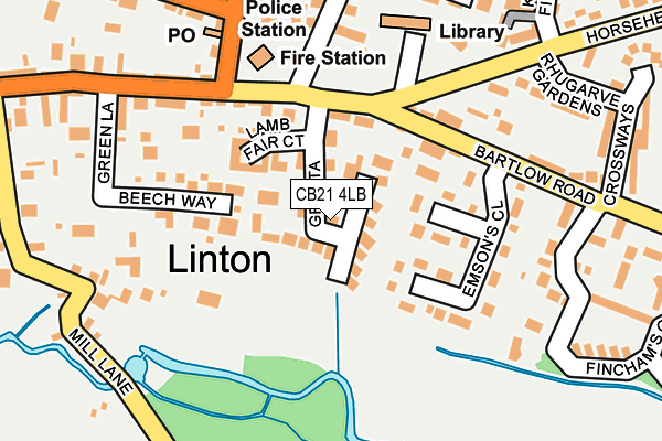 CB21 4LB map - OS OpenMap – Local (Ordnance Survey) CB21 4LB map - OS OpenMap – Local (Ordnance Survey)