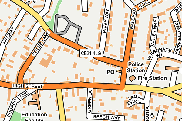 CB21 4LG map - OS OpenMap – Local (Ordnance Survey) CB21 4LG map - OS OpenMap – Local (Ordnance Survey)