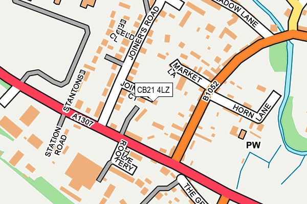 CB21 4LZ map - OS OpenMap – Local (Ordnance Survey) CB21 4LZ map - OS OpenMap – Local (Ordnance Survey)