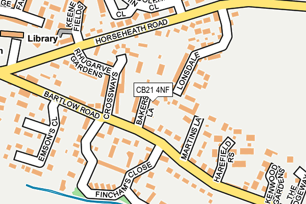 CB21 4NF map - OS OpenMap – Local (Ordnance Survey) CB21 4NF map - OS OpenMap – Local (Ordnance Survey)