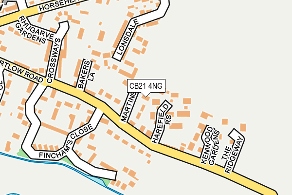 CB21 4NG map - OS OpenMap – Local (Ordnance Survey) CB21 4NG map - OS OpenMap – Local (Ordnance Survey)