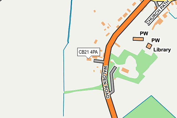 CB21 4PA map - OS OpenMap – Local (Ordnance Survey) CB21 4PA map - OS OpenMap – Local (Ordnance Survey)