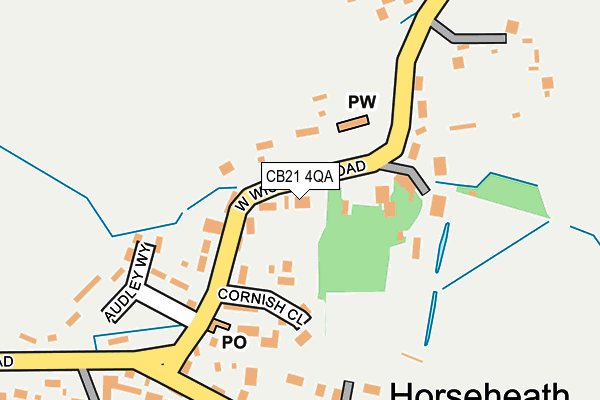 CB21 4QA map - OS OpenMap – Local (Ordnance Survey) CB21 4QA map - OS OpenMap – Local (Ordnance Survey)