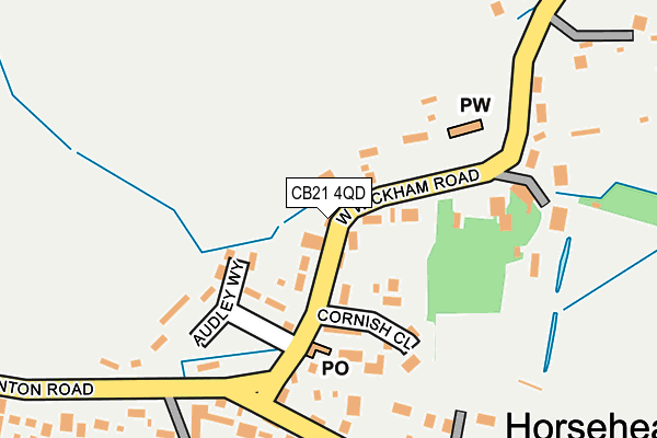 CB21 4QD map - OS OpenMap – Local (Ordnance Survey) CB21 4QD map - OS OpenMap – Local (Ordnance Survey)