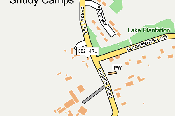 CB21 4RU map - OS OpenMap – Local (Ordnance Survey) CB21 4RU map - OS OpenMap – Local (Ordnance Survey)