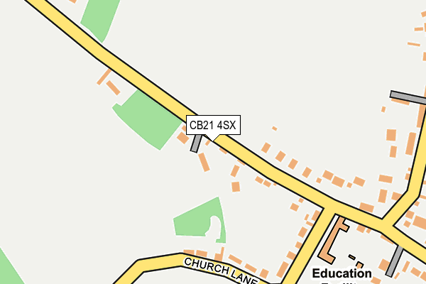 CB21 4SX map - OS OpenMap – Local (Ordnance Survey) CB21 4SX map - OS OpenMap – Local (Ordnance Survey)