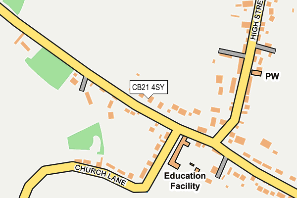 CB21 4SY map - OS OpenMap – Local (Ordnance Survey) CB21 4SY map - OS OpenMap – Local (Ordnance Survey)