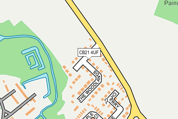 CB21 4UF map - OS OpenMap – Local (Ordnance Survey) CB21 4UF map - OS OpenMap – Local (Ordnance Survey)