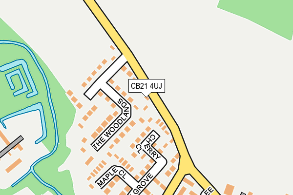 CB21 4UJ map - OS OpenMap – Local (Ordnance Survey) CB21 4UJ map - OS OpenMap – Local (Ordnance Survey)