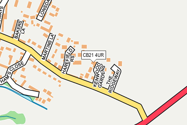 CB21 4UR map - OS OpenMap – Local (Ordnance Survey) CB21 4UR map - OS OpenMap – Local (Ordnance Survey)