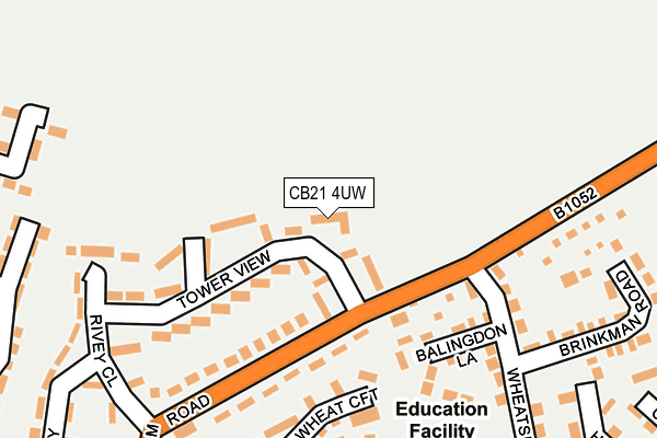 CB21 4UW map - OS OpenMap – Local (Ordnance Survey) CB21 4UW map - OS OpenMap – Local (Ordnance Survey)