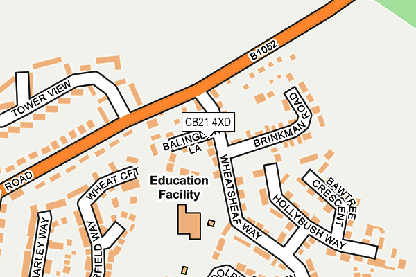 CB21 4XD map - OS OpenMap – Local (Ordnance Survey) CB21 4XD map - OS OpenMap – Local (Ordnance Survey)