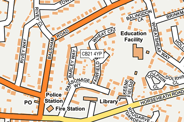 CB21 4YP map - OS OpenMap – Local (Ordnance Survey) CB21 4YP map - OS OpenMap – Local (Ordnance Survey)