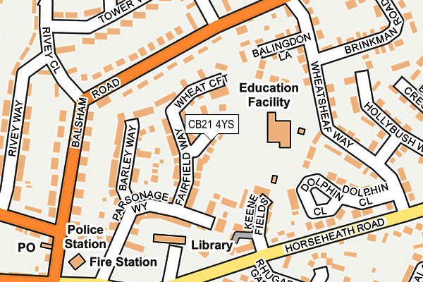CB21 4YS map - OS OpenMap – Local (Ordnance Survey) CB21 4YS map - OS OpenMap – Local (Ordnance Survey)