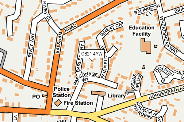 CB21 4YW map - OS OpenMap – Local (Ordnance Survey) CB21 4YW map - OS OpenMap – Local (Ordnance Survey)