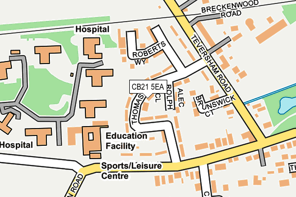 CB21 5EA map - OS OpenMap – Local (Ordnance Survey) CB21 5EA map - OS OpenMap – Local (Ordnance Survey)