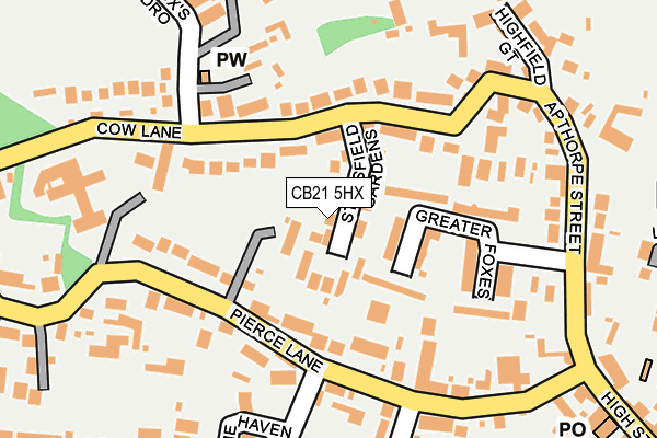 CB21 5HX map - OS OpenMap – Local (Ordnance Survey) CB21 5HX map - OS OpenMap – Local (Ordnance Survey)