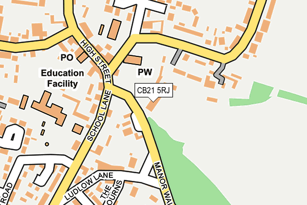 CB21 5RJ map - OS OpenMap – Local (Ordnance Survey) CB21 5RJ map - OS OpenMap – Local (Ordnance Survey)