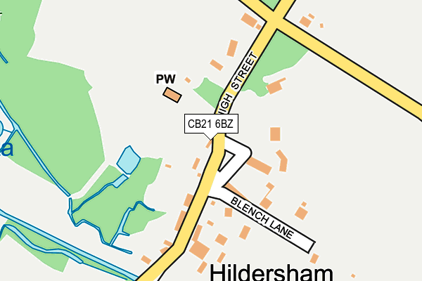 CB21 6BZ map - OS OpenMap – Local (Ordnance Survey) CB21 6BZ map - OS OpenMap – Local (Ordnance Survey)