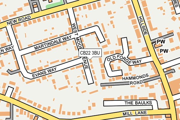 CB22 3BU map - OS OpenMap – Local (Ordnance Survey) CB22 3BU map - OS OpenMap – Local (Ordnance Survey)