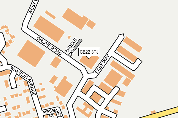 CB22 3TJ map - OS OpenMap – Local (Ordnance Survey) CB22 3TJ map - OS OpenMap – Local (Ordnance Survey)
