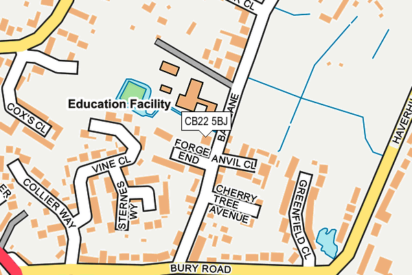 CB22 5BJ map - OS OpenMap – Local (Ordnance Survey)